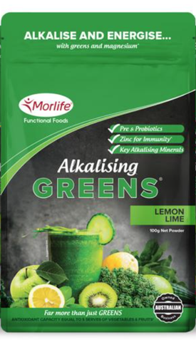Morlife Alkalising Greens Lemon Lime Powder 300g