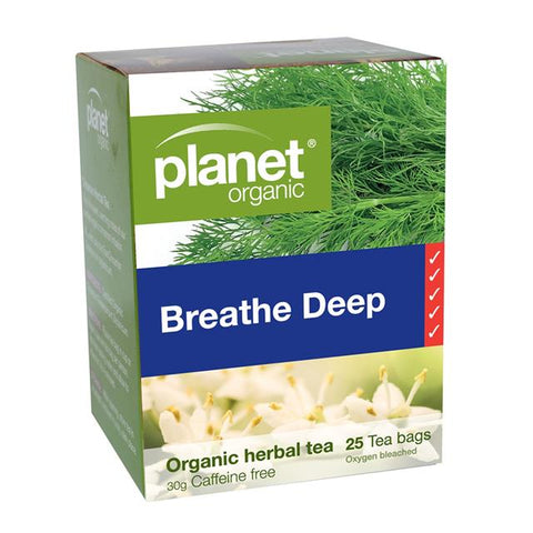 Planet Organic Breathe Deep Organic Herbal 25 Tea  Bags