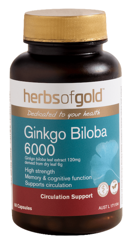 Herbs Of Gold Ginkgo Biloba 6000 60VC