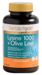 Herbs of Gold Lysine 1000 + Olive Leaf 100T