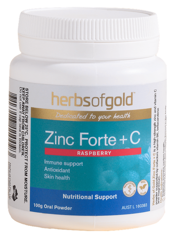 Herbs of Gold Zinc Forte + C (Raspberry) 100g