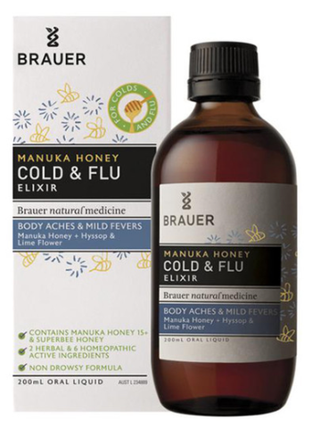 Brauer Manuka Honey Cold & Flu Elixir 200ml